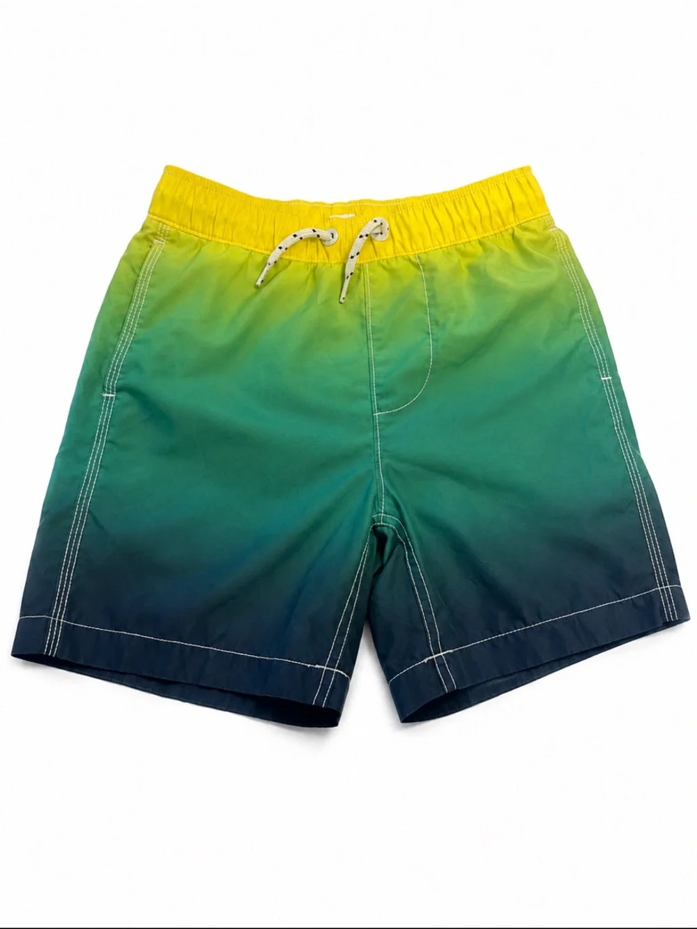 GAP Kids Boys M 8 Gap Surf Ombré Swim Trunks Board Shorts Yellow Green Blue
